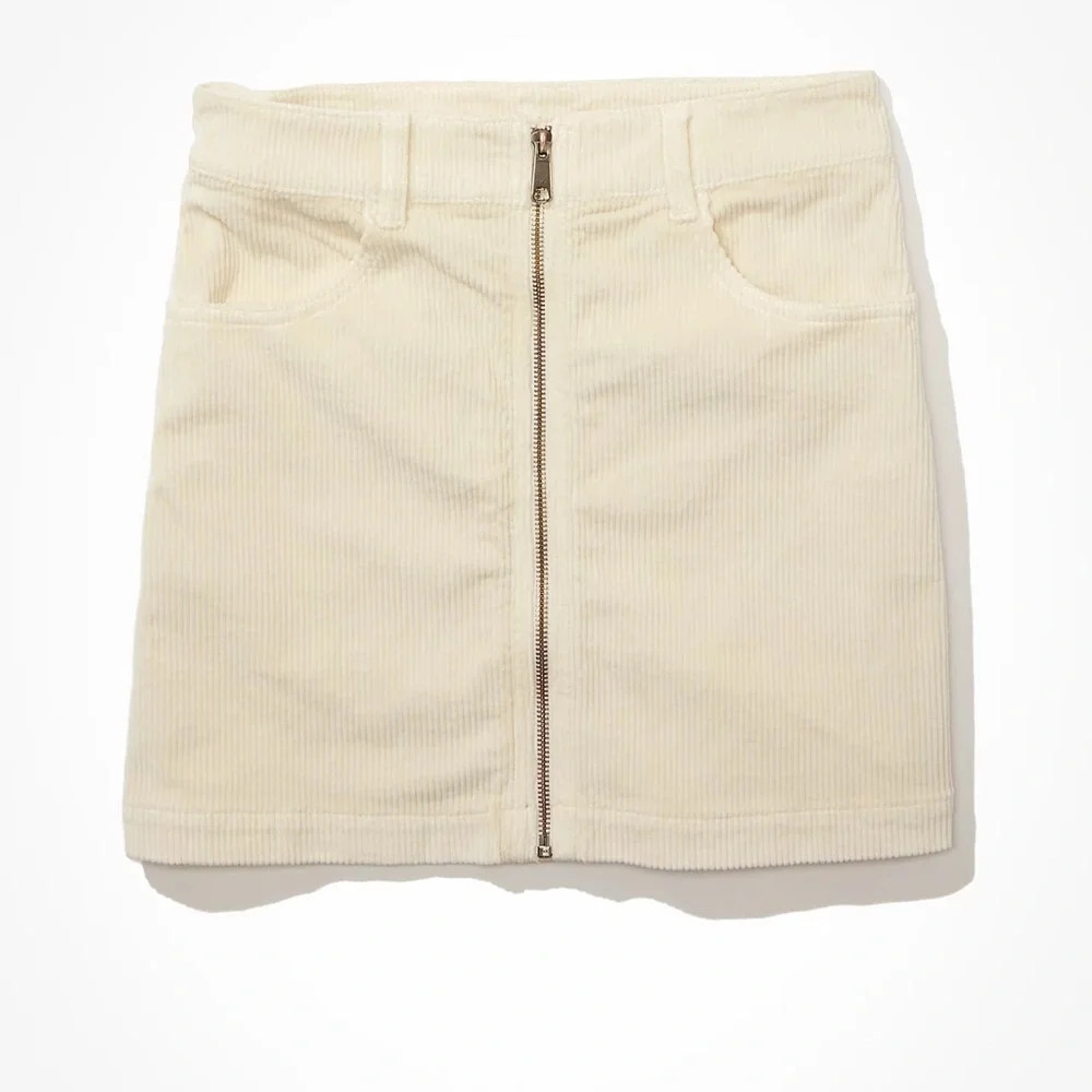 American Eagle Zip-Up Corduroy Mini Skirt Women's size 2 26” waist